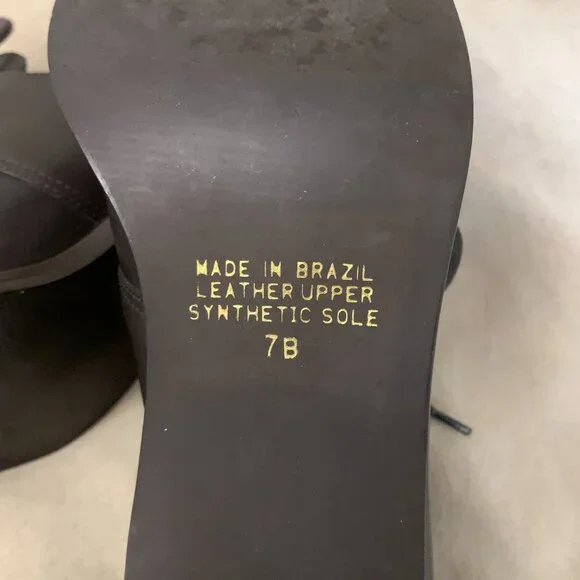 Bruno de Milano Square Toe Pumps Women's 7 Dark Brown Heeled Derbys Oxfords - Picture 8 of 10